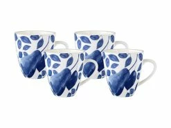 Giverny Coupe Mug Set of 4 350ML Blue Gift Boxed