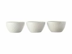 Dune Set Of 3 Bowls 12cm White Gift Boxed