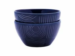Arc Round Bowl Set of 2 12cm Indigo Blue Gift Boxed