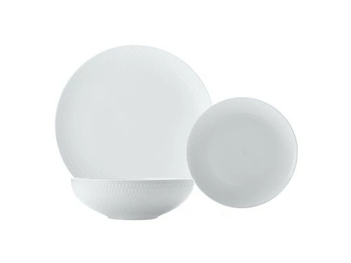White Basics Diamonds Dinner Set 12 Piece