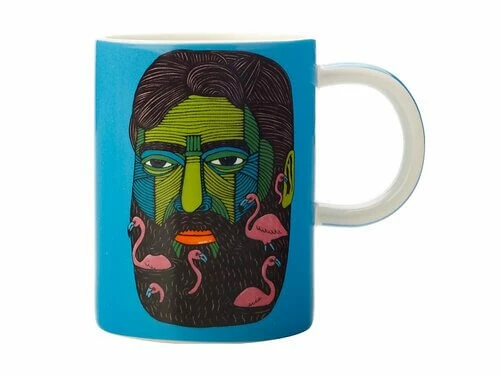 Mulga the Artist Mug 450ML Flamingo Man