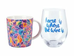 Kasey Rainbow Wild at Heart Mug & Glass Set Africa Pink Gift Boxed
