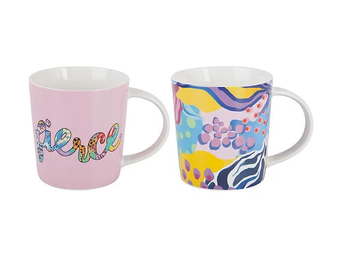 Kasey Rainbow Be Fierce Mug Set of 2 380ML Fierce Gift Boxed