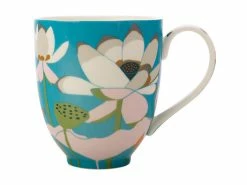 Royal Botanic Gardens Victoria Lotus Mug 350ML Aqua Gift Boxed