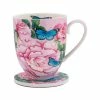 Gabby Malpas Posey Mug & Coaster Set Cabbage Roses Gift Boxed
