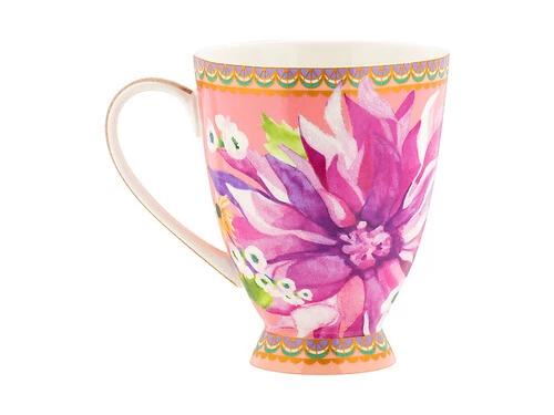 Teas & C's Dahlia Daze Footed Mug 300ML Pink Gift Boxed - Image 3