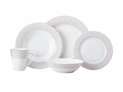 Jewel Rim Dinner Set 20pc Ruby Gift Boxed
