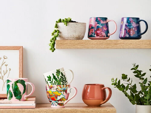 Haven Banana Leaf Mug 380ML Set of 2 Pink Gift Boxed - Image 2