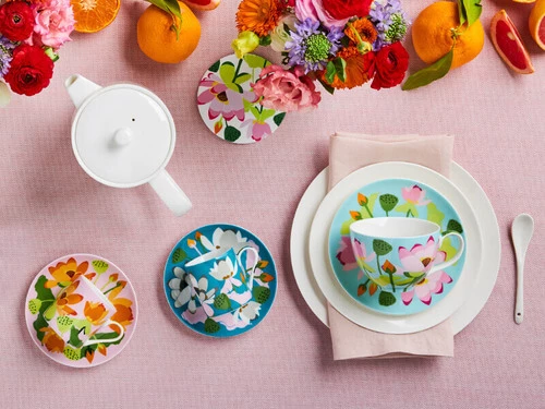 Royal Botanic Gardens Victoria Lotus Double Wall Glass Mug 380ML Aqua Gift Boxed - Image 2