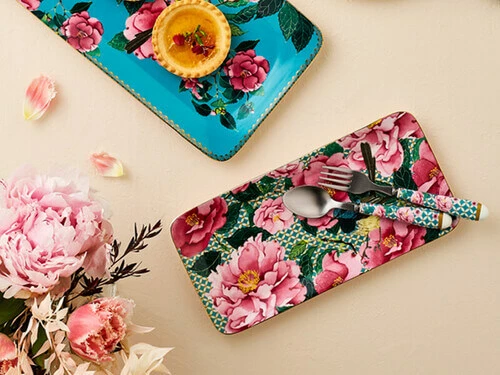 Teas & C's Silk Road Coupe Plate 19.5cm Aqua Gift Boxed - Image 2